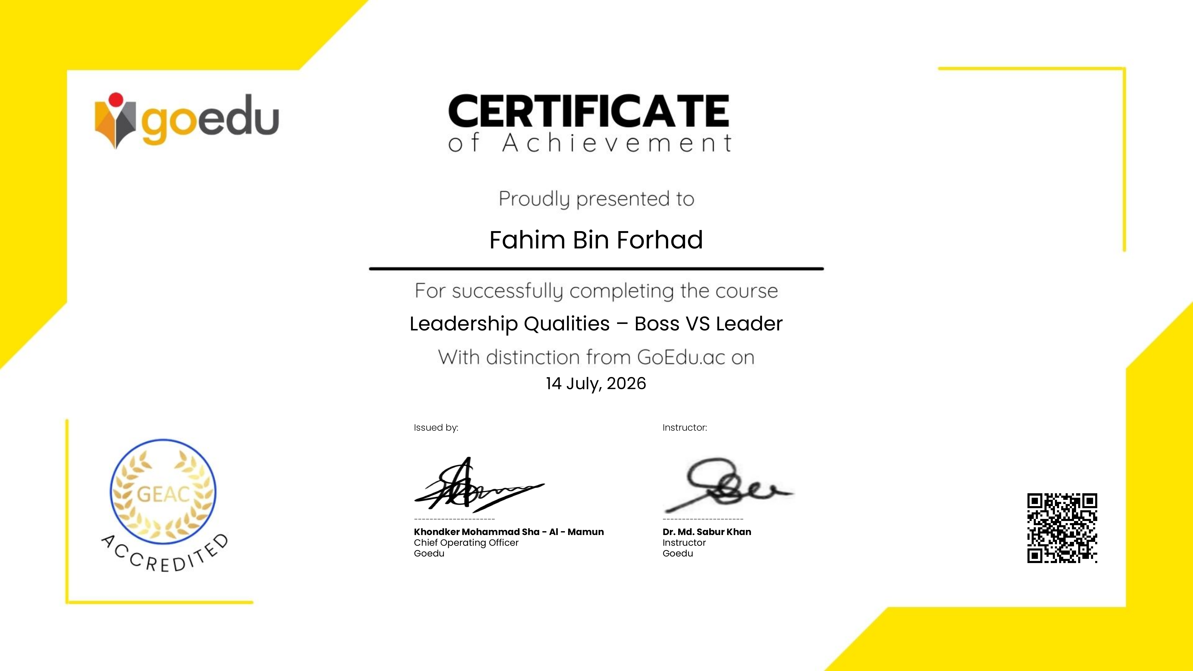 Certificate Preview