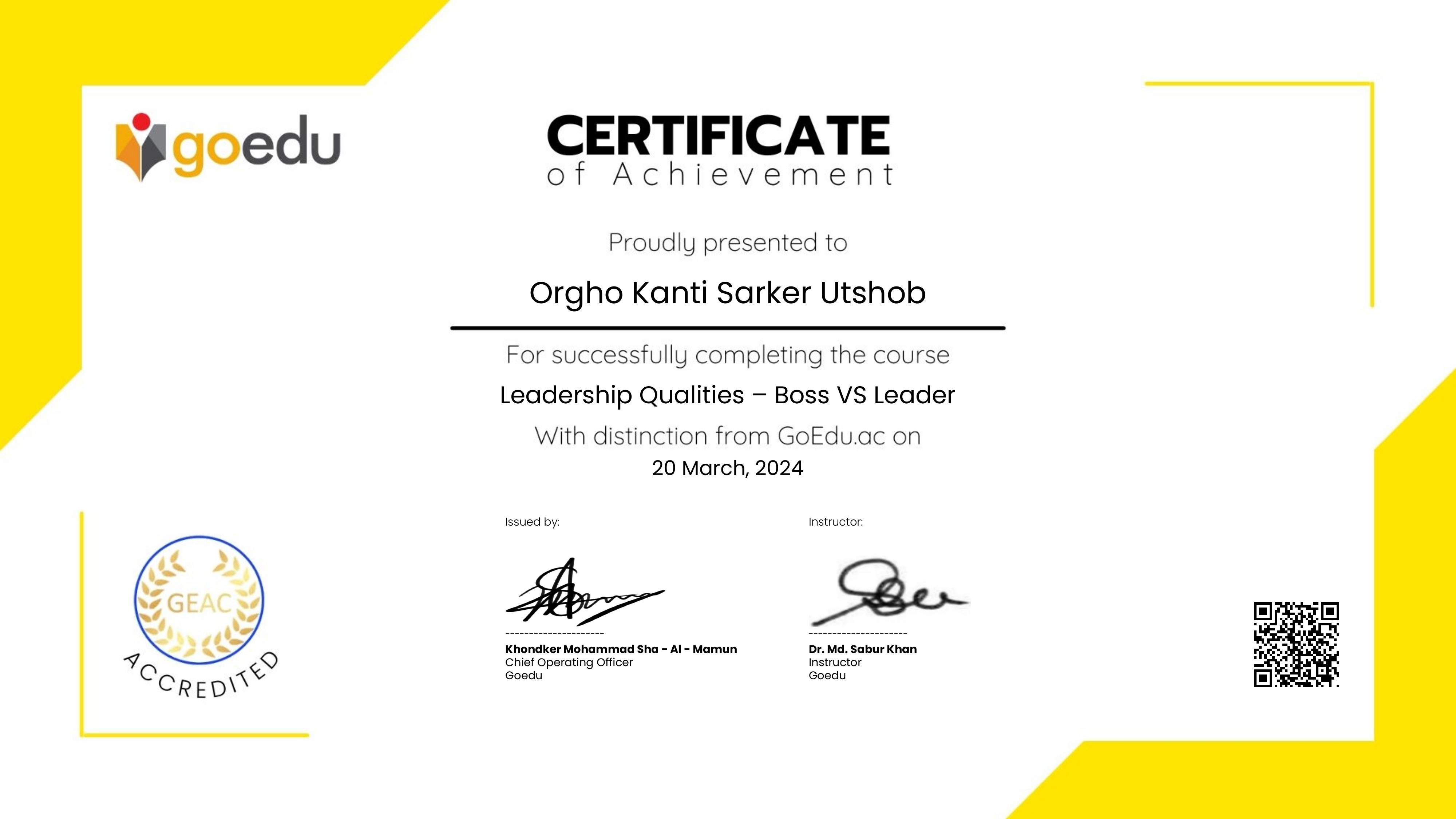 Certificate Preview