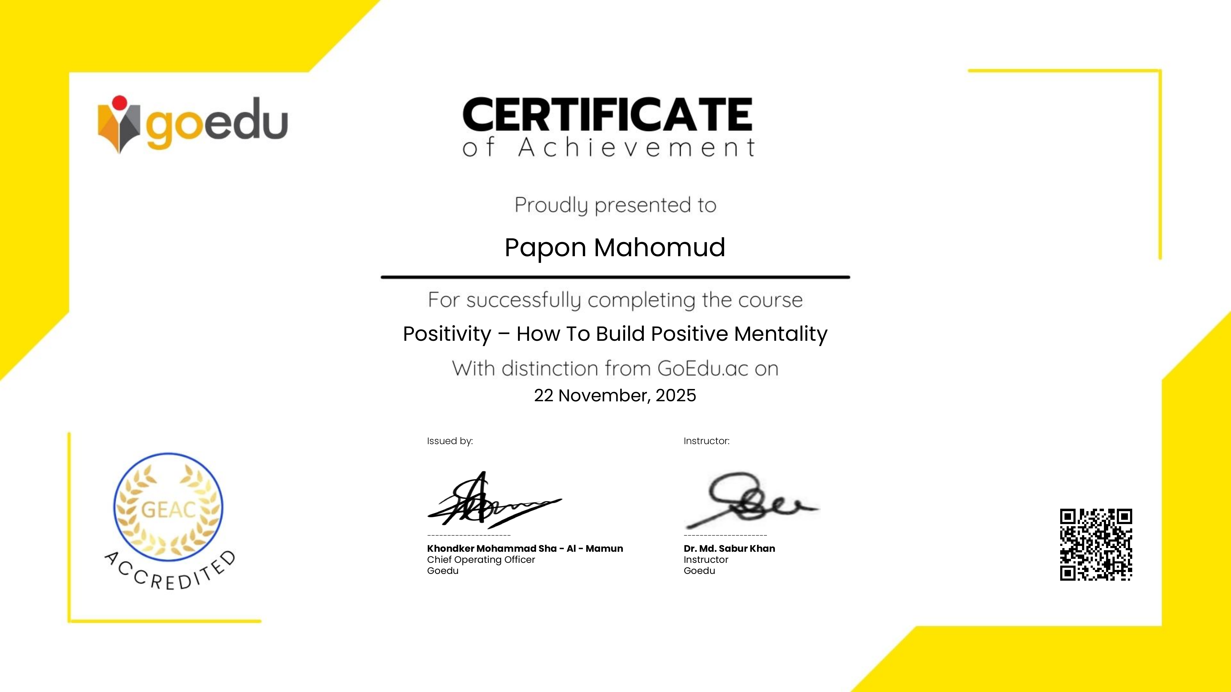 Certificate Preview